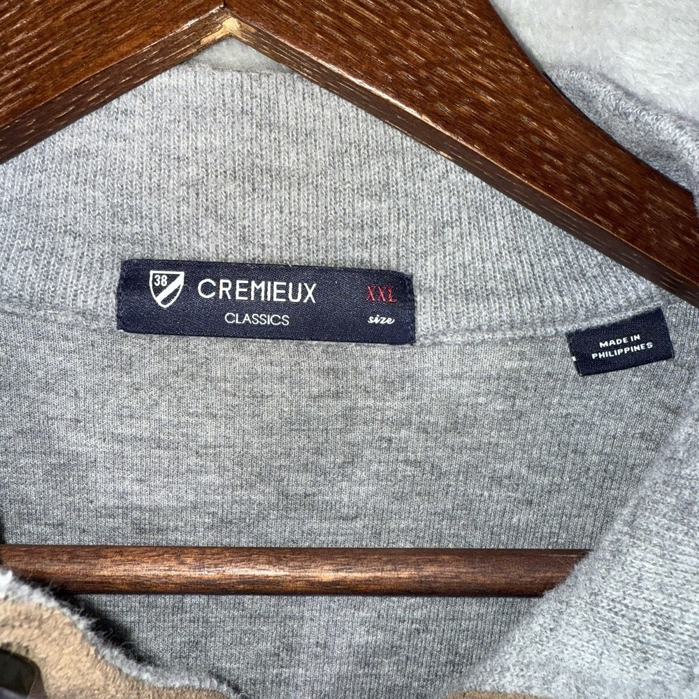 Cremieux Pullover Sweater Mens‎ 2XL Gray Sweater 1/4 Zip Elbow Patches - Picture 4 of 9